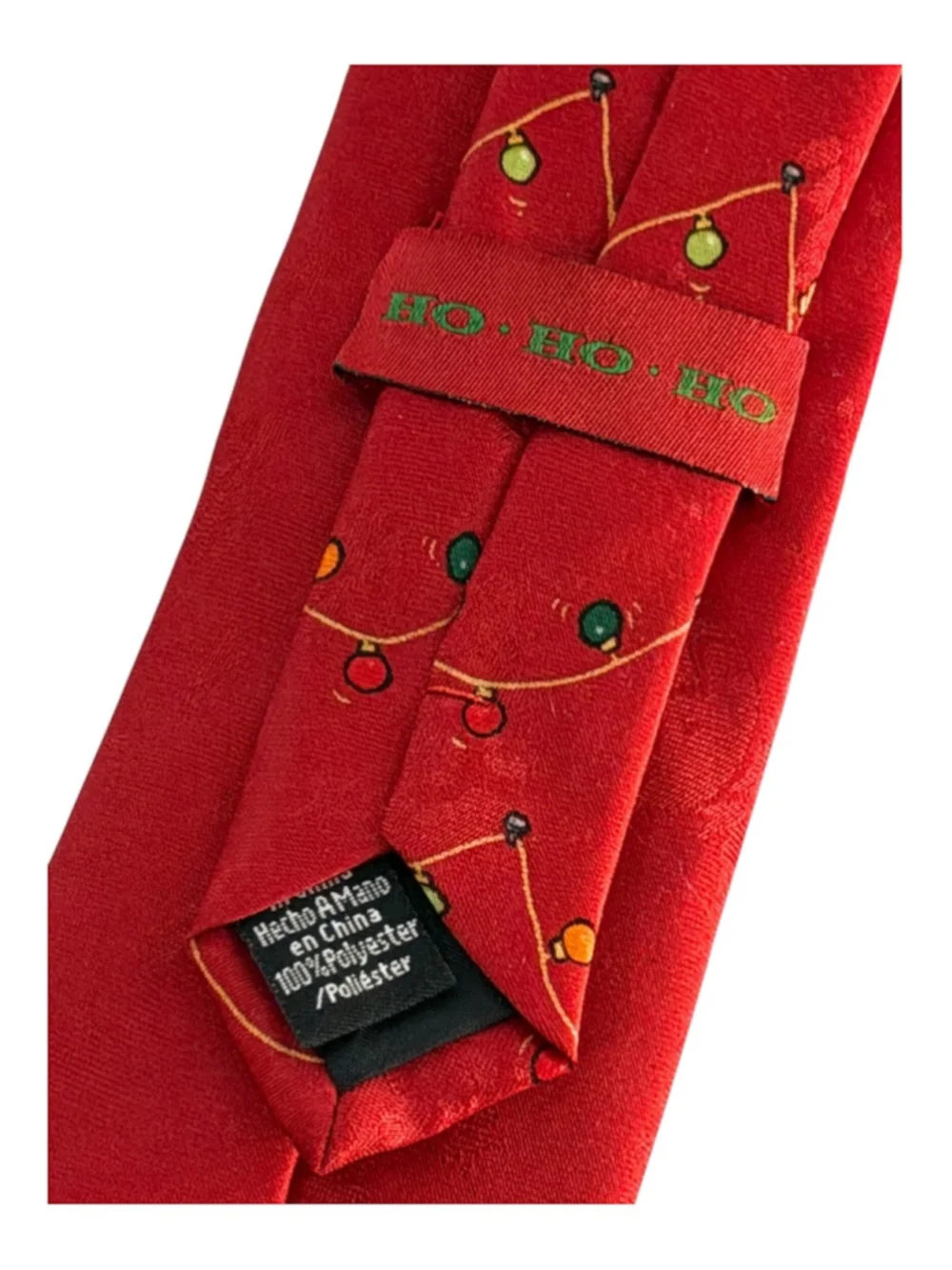 Youth Christmas Clip-On Tie – Reindeer Holiday Lights – Red
